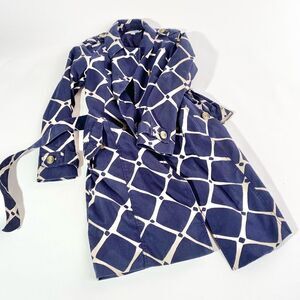 Boden navy pattern trench coat